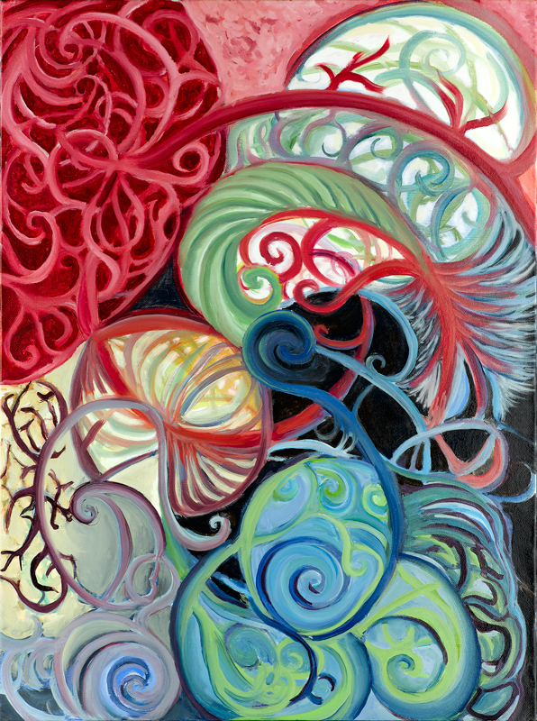 'untitled with spirals' Oil Painting detail by .carolinecblaker. 1290382009