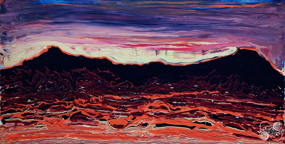 'Albuquerque Volcanoes - Latex on Canvas' detail by .carolinecblaker.